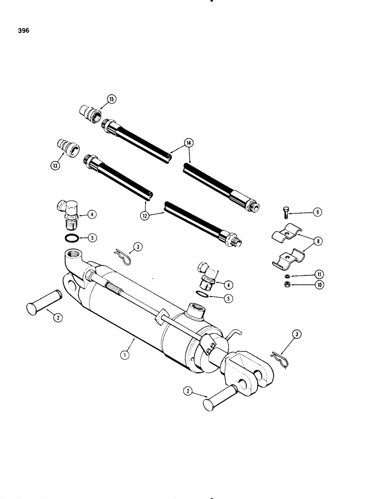 Схема запчастей Case IH 1270 - (396) - REMOTE HYDRAULIC CYLINDER ATTACHMENT (08) - HYDRAULICS