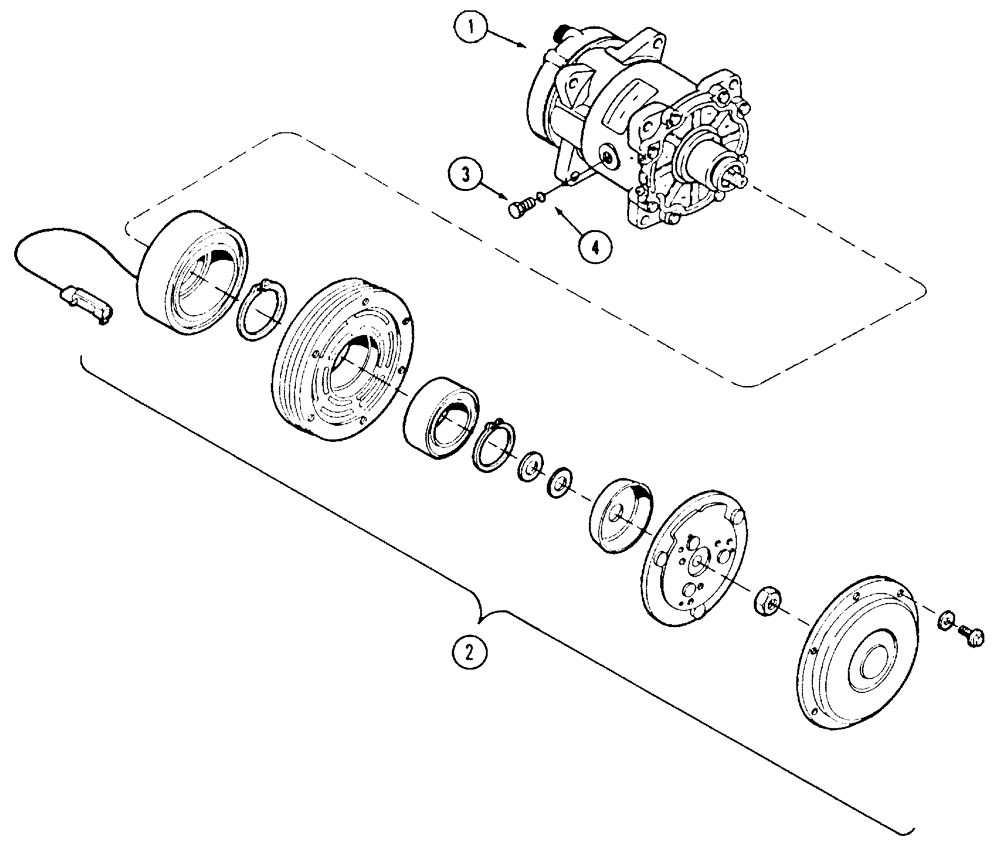 Схема запчастей Case IH MX80C - (02-11) - COMPRESSOR ASSY (02) - ENGINE