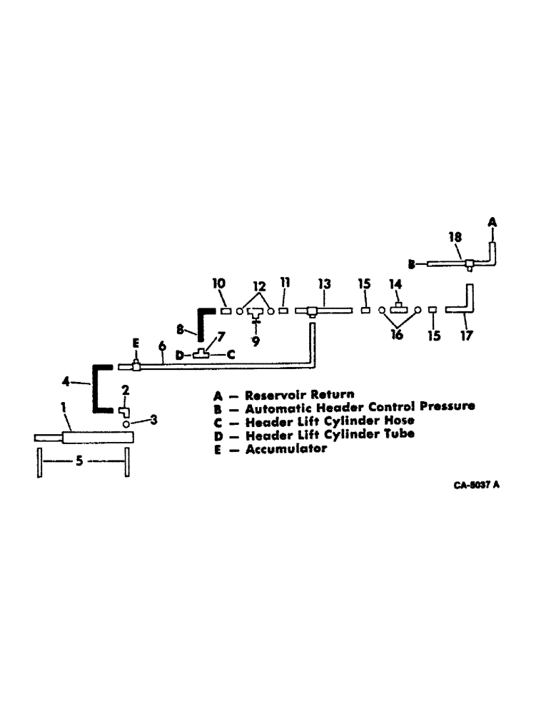 Схема запчастей Case IH 815 - (10-30) - HYDRAULICS, HYDRAULIC DIAGRAM, FOR 3 RD. LIFT CYLINDER AND ACCUMULATOR (07) - HYDRAULICS