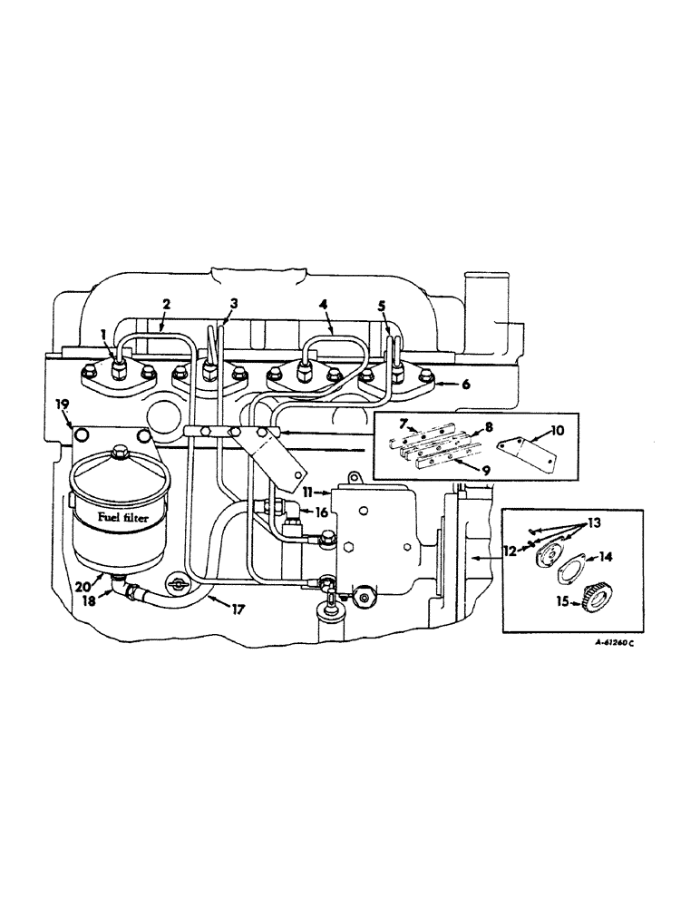 Схема запчастей Case IH 2504 - (059) - FUEL SYSTEM, FUEL INJECTION PUMP, CONNECTIONS & PIPES, DIESEL ENGINE TRACTORS (02) - FUEL SYSTEM