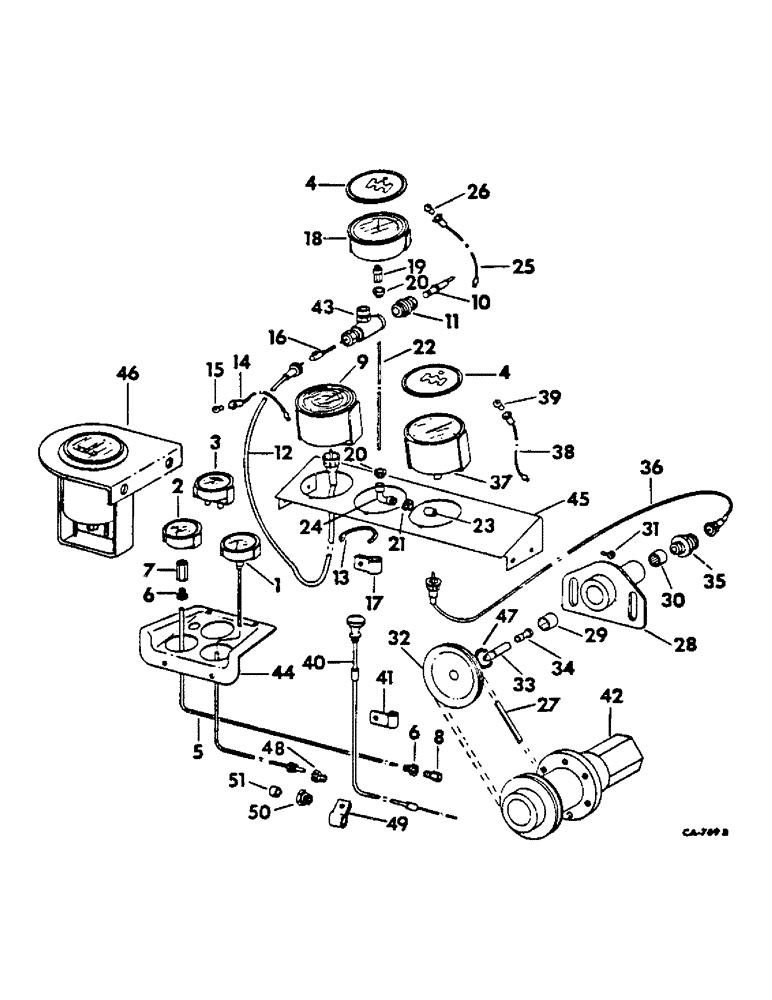 Схема запчастей Case IH 615 - (11-02) - INSTRUMENTS, INSTRUMENT AND GAUGES Instruments