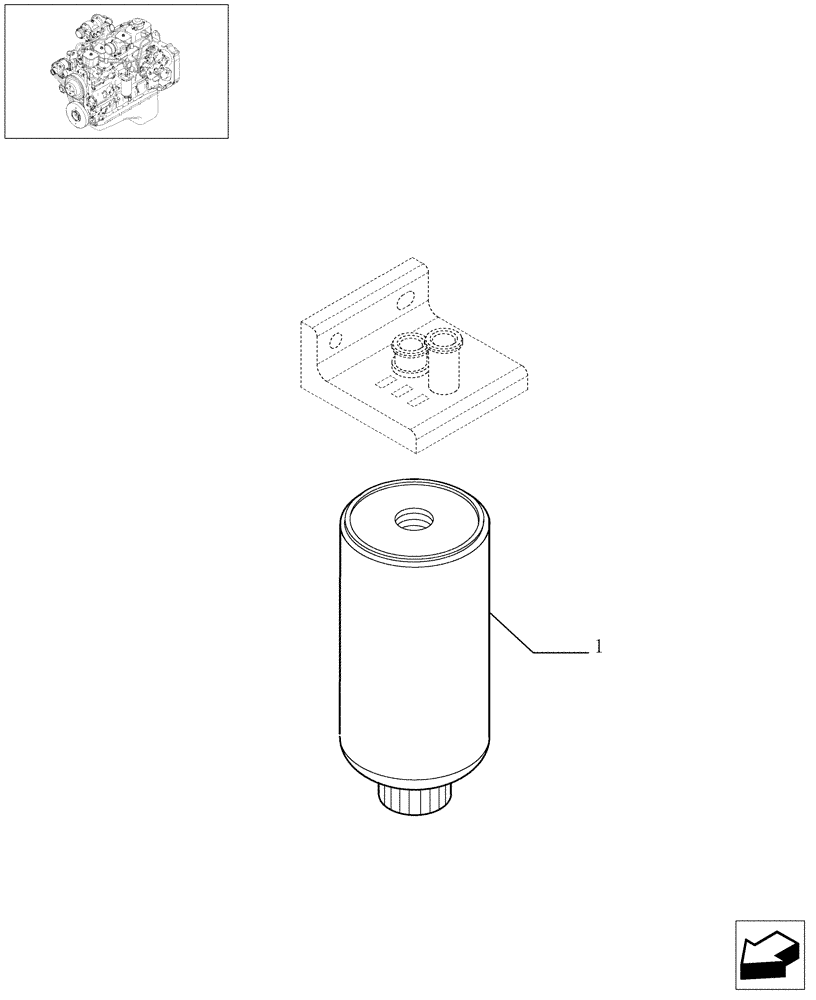 Схема запчастей Case IH PX170 - (0.20.0[02]) - FUEL FILTER (504054974) (02) - ENGINE