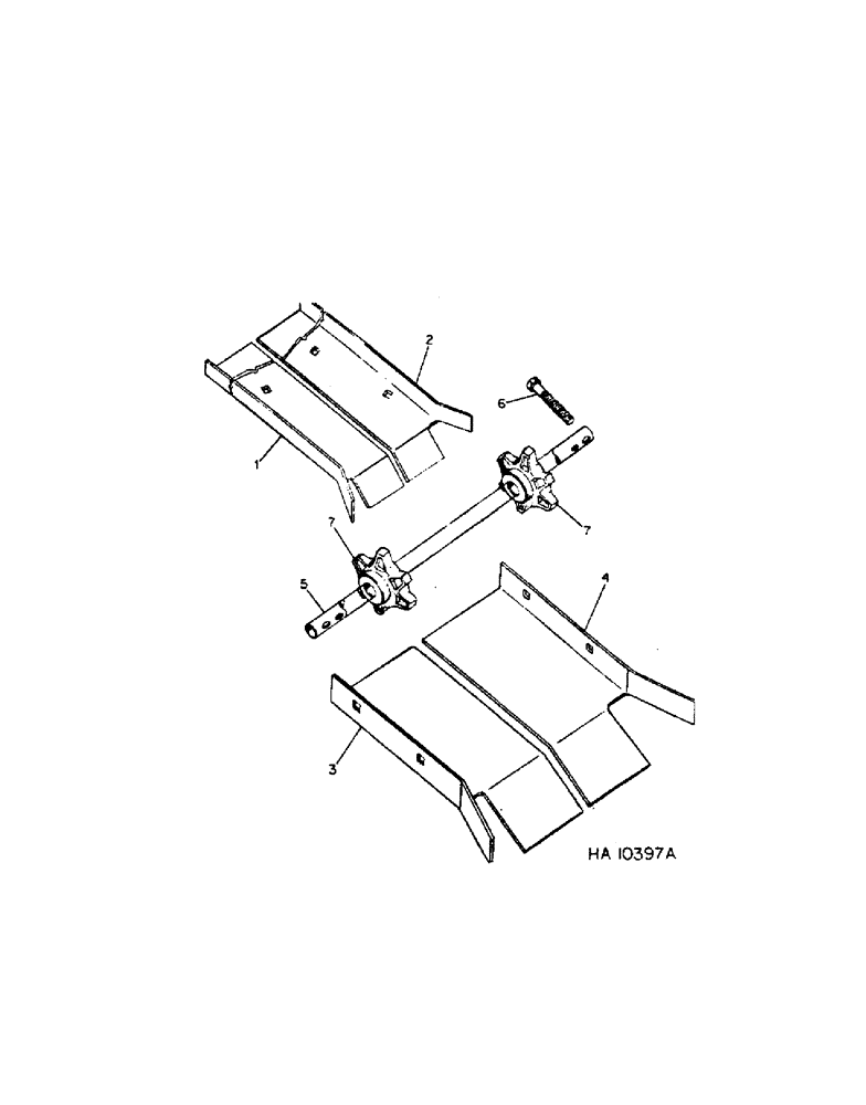 Схема запчастей Case IH 555 - (A-35) - APRON SHAFT FRONT, 530, 540, 550 AND 555 MODELS 