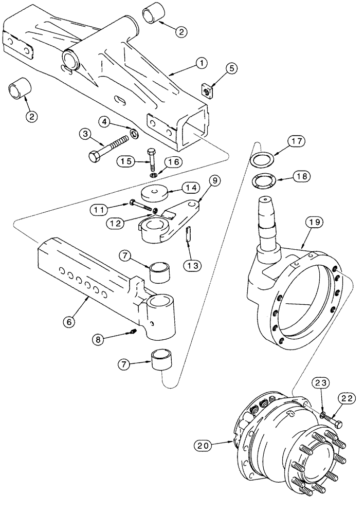 Схема запчастей Case IH 2555 - (05-15) - WHEEL DRIVE MOTOR MOUNTING AND STEERING PARTS (04) - STEERING