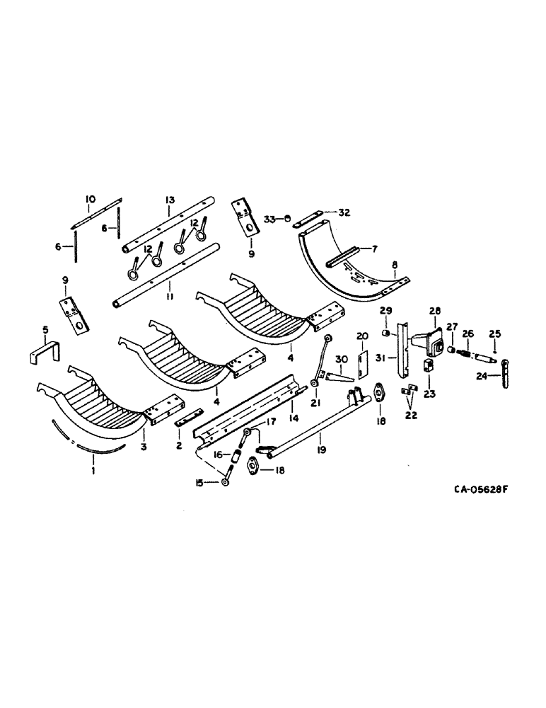 Схема запчастей Case IH 1480 - (21-20) - THRESHING ROTOR AND CONCAVES, CONCAVE AND CONTROL (14) - THRESHING