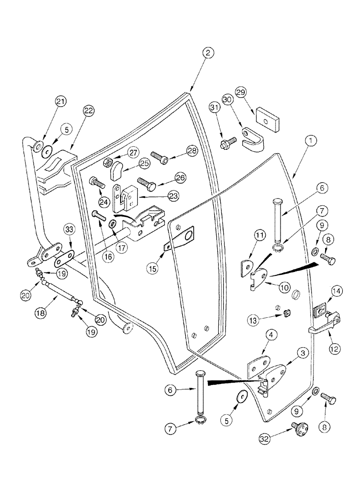 Схема запчастей Case IH MX135 - (09-25) - DOOR RIGHT (09) - CHASSIS/ATTACHMENTS