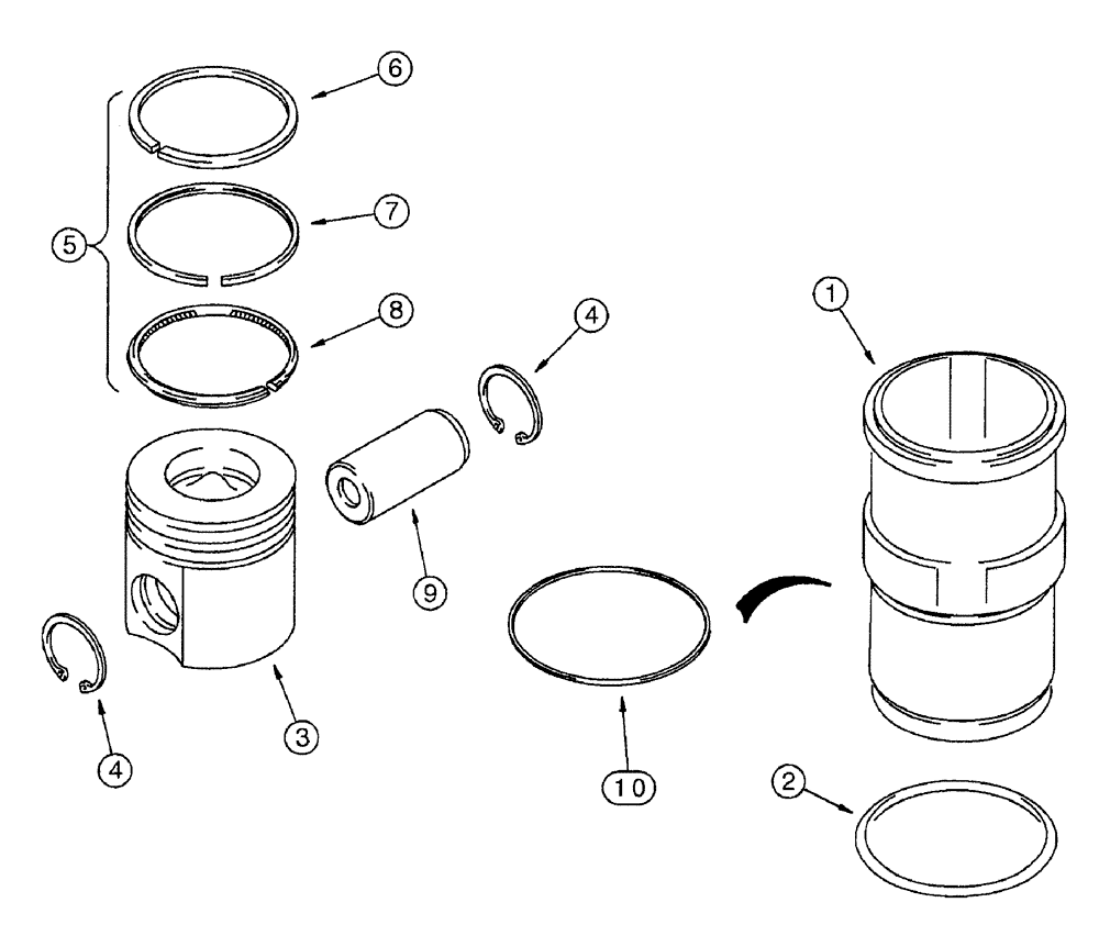 Схема запчастей Case IH 7230 - (2-120) - PISTONS, 6T-830 ENGINE, PRIOR TO TRACTOR PIN JJA0064978 (02) - ENGINE