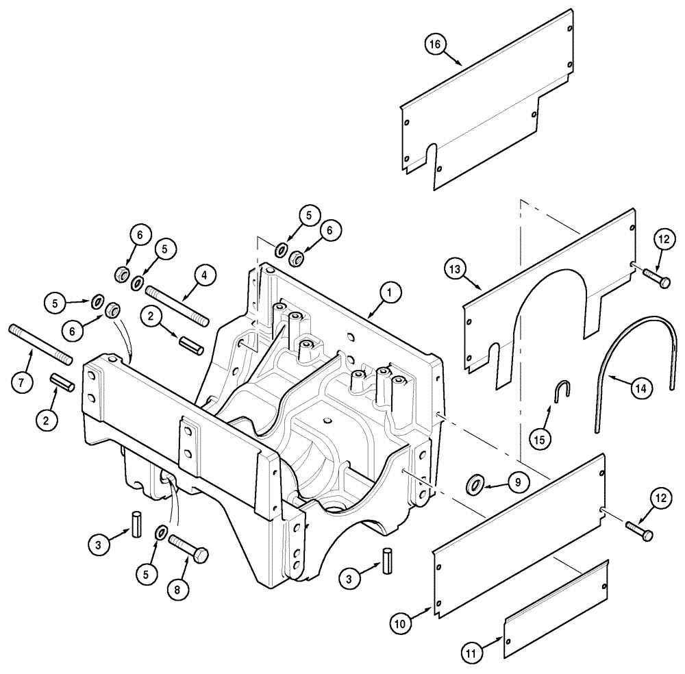 Схема запчастей Case IH MX100C - (09-01) - FRONT BOLSTER (09) - CHASSIS