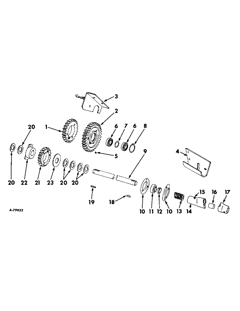 Схема запчастей Case IH 50 - (A-093) - WIDE-NARROW ROW CROP UNIT - UNIT DRIVE, CLUTCH, SPEED CHANGE GEAR AND SHIELD (58) - ATTACHMENTS/HEADERS