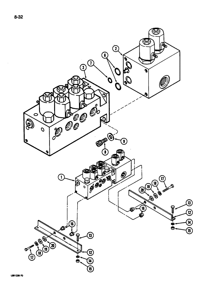 Схема запчастей Case IH 1822 - (8-32) - MANIFOLD VALVE AND MOUNTING (07) - HYDRAULICS