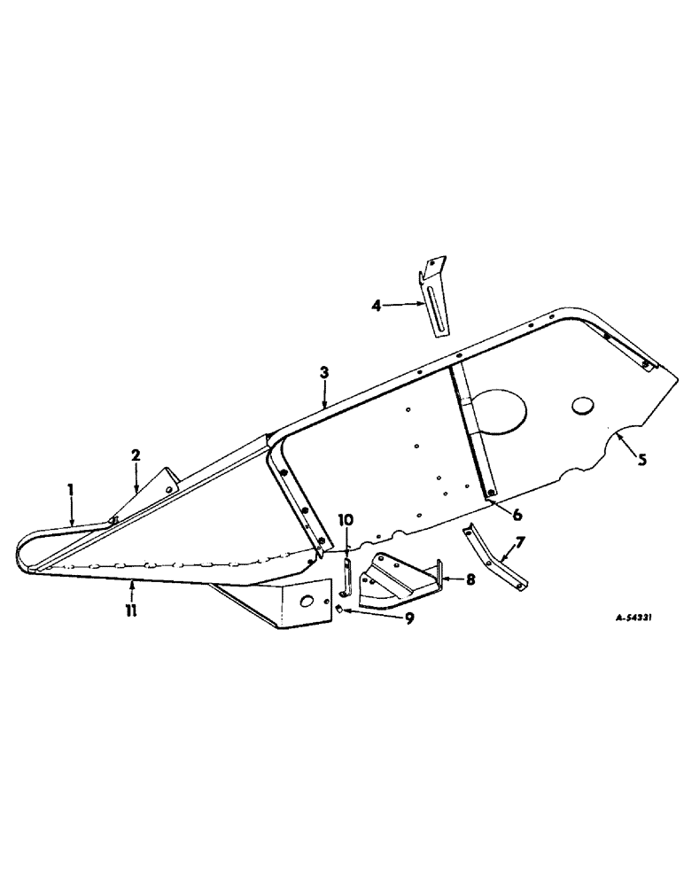 Схема запчастей Case IH 350 - (D-60) - CUTTER BAR UNIT - LEFT SIDE SHEET (58) - ATTACHMENTS/HEADERS