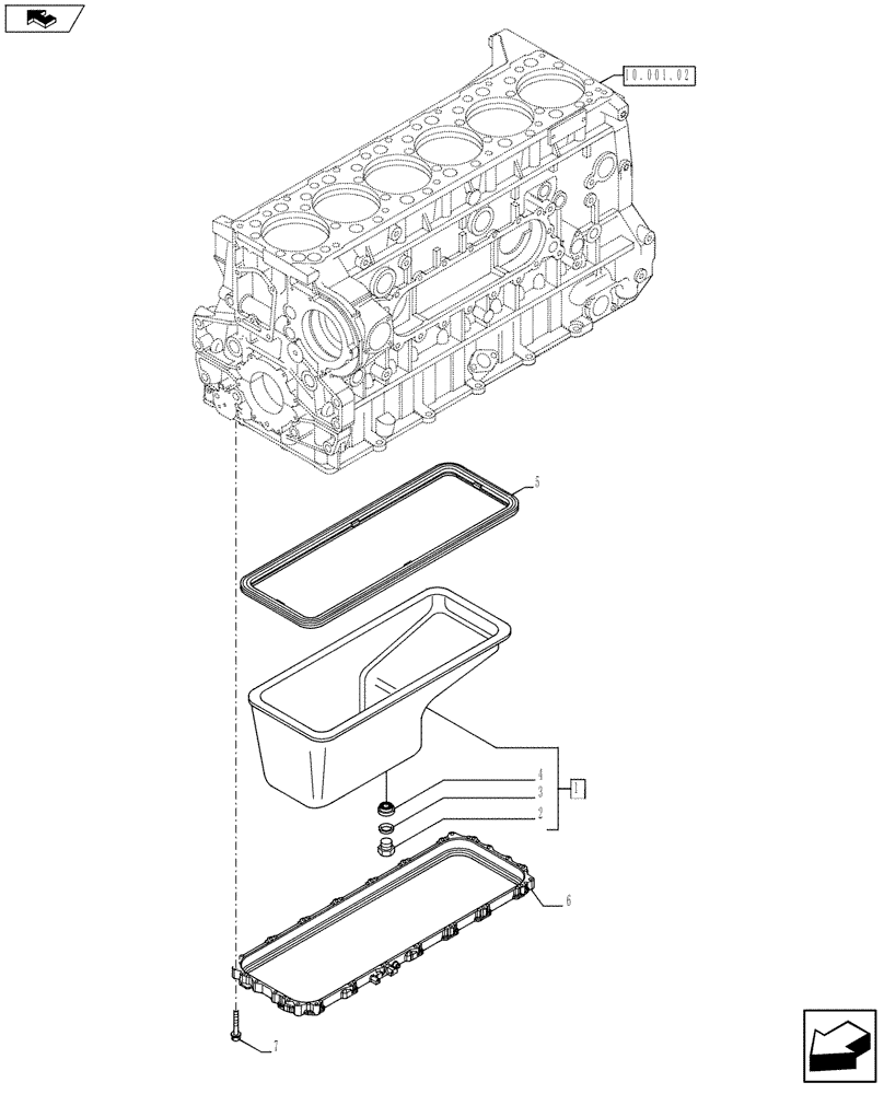 Схема запчастей Case IH F3BFE613D A015 - (10.102.01) - ENGINE OIL SUMP (504075739) (10) - ENGINE