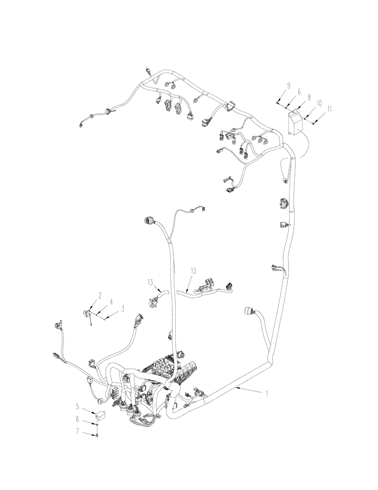 Схема запчастей Case IH STX450 - (04-22) - HARNESS - MAIN CAB, STANDARD CAB (04) - ELECTRICAL SYSTEMS