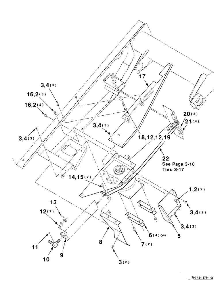 Схема запчастей Case IH 8210 - (3-08) - SWAYBAR MOUNTING ASSEMBLY (58) - ATTACHMENTS/HEADERS