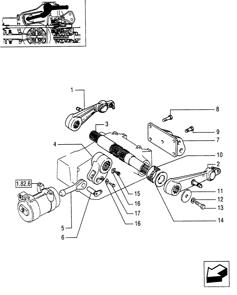 Схема запчастей Case IH JX80 - (1.82.8/01) - (VAR.929) TOW HOOK AND DRAWBAR (PICK-UP) - TRANSMISSION SHAFTCABLE (07) - HYDRAULIC SYSTEM