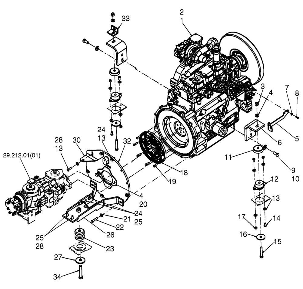 Схема запчастей Case IH SR150 - (10.001.01[02]) - ENGINE (10) - ENGINE