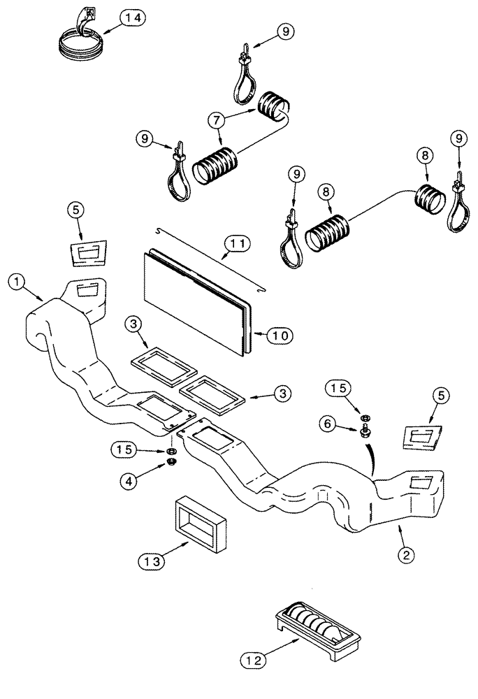 Схема запчастей Case IH 2555 - (09E-18) - HEATER AIR CONDITIONING (10) - CAB & AIR CONDITIONING