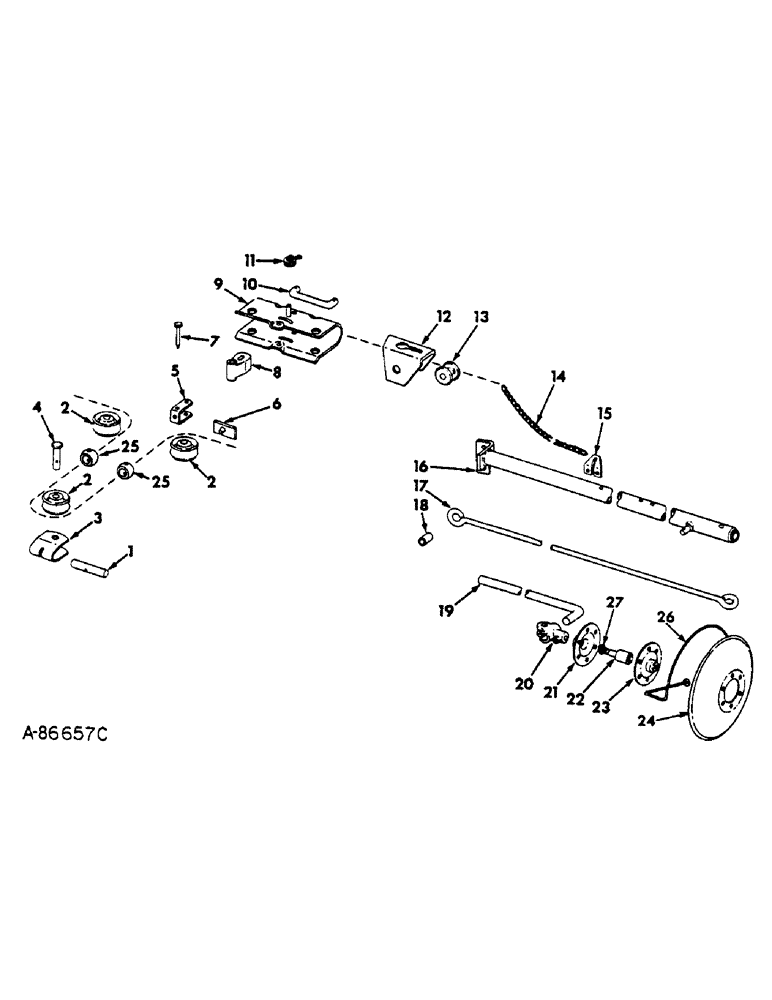 Схема запчастей Case IH 56-SERIES - (N-45) - MARKER UNIT, DISK TYPE, FOR 6 ROW PLANTERS, BUILT 1975 AND SINCE 