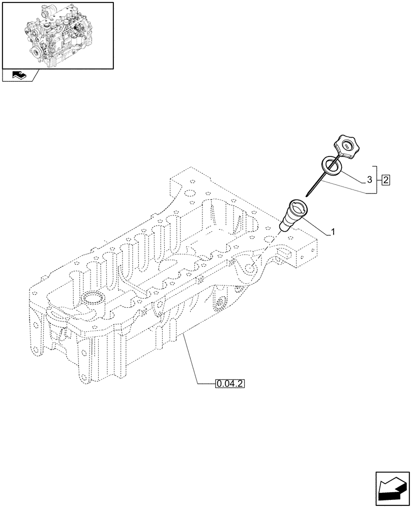 Схема запчастей Case IH PUMA 210 - (0.27.0) - ENGINE OIL DIPSTICK (01) - ENGINE