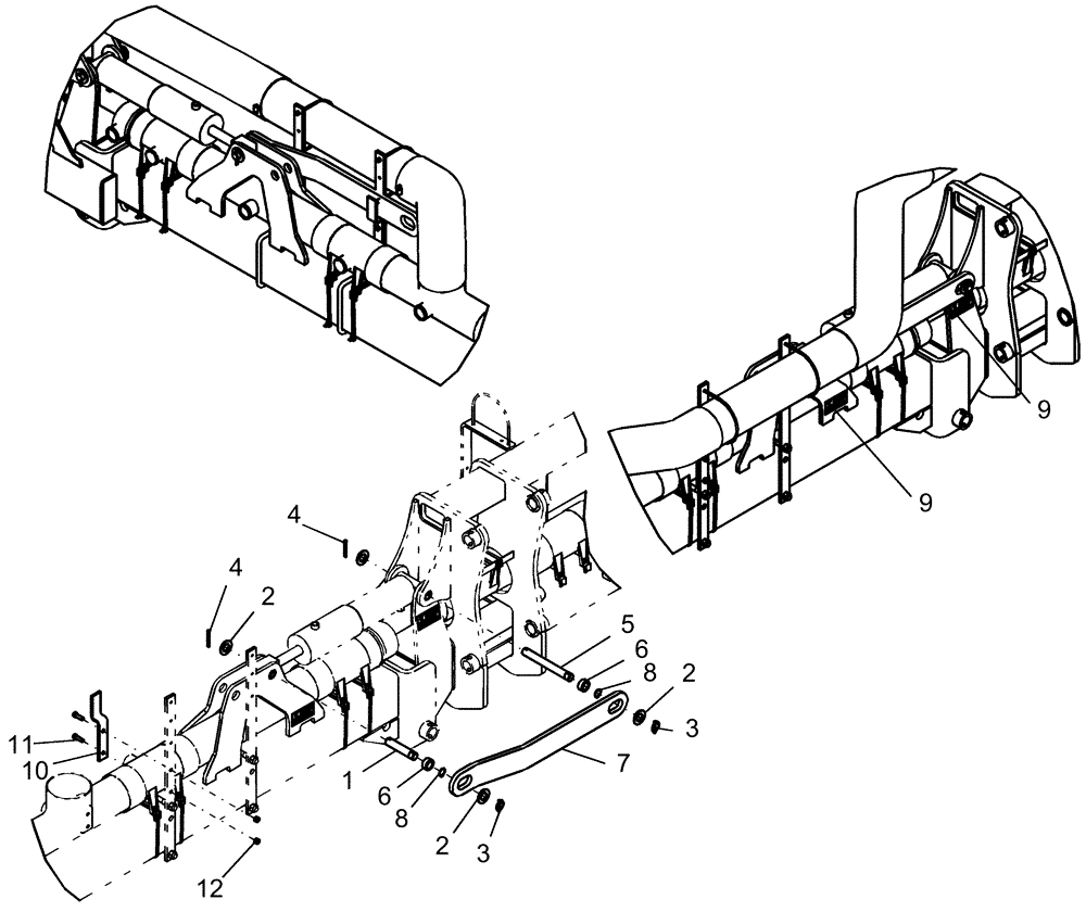 Схема запчастей Case IH 1240 - (39.100.02) - WING LOCKUP - 12/23 ROW (39) - FRAMES AND BALLASTING