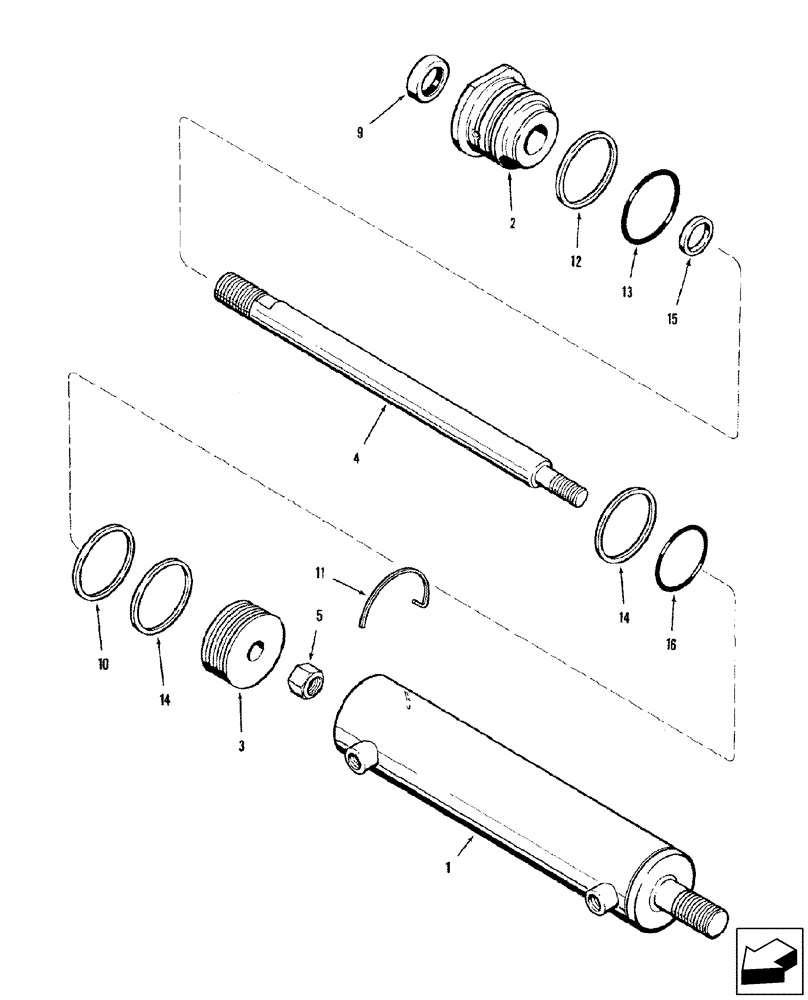 Схема запчастей Case IH 2588 - (41.216.01) - CYLINDER ASSY - STEERING (41) - STEERING