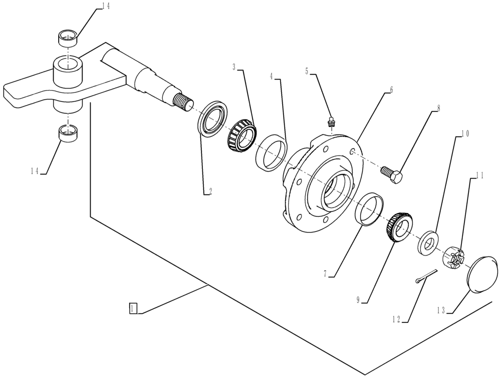 Схема запчастей Case IH RMX370 - (44.100.08[02]) - GAUGE WHEEL WELDMENT HUB COMPONENTS 2009 AND AFTER - 37 FOOT MODEL (44) - WHEELS