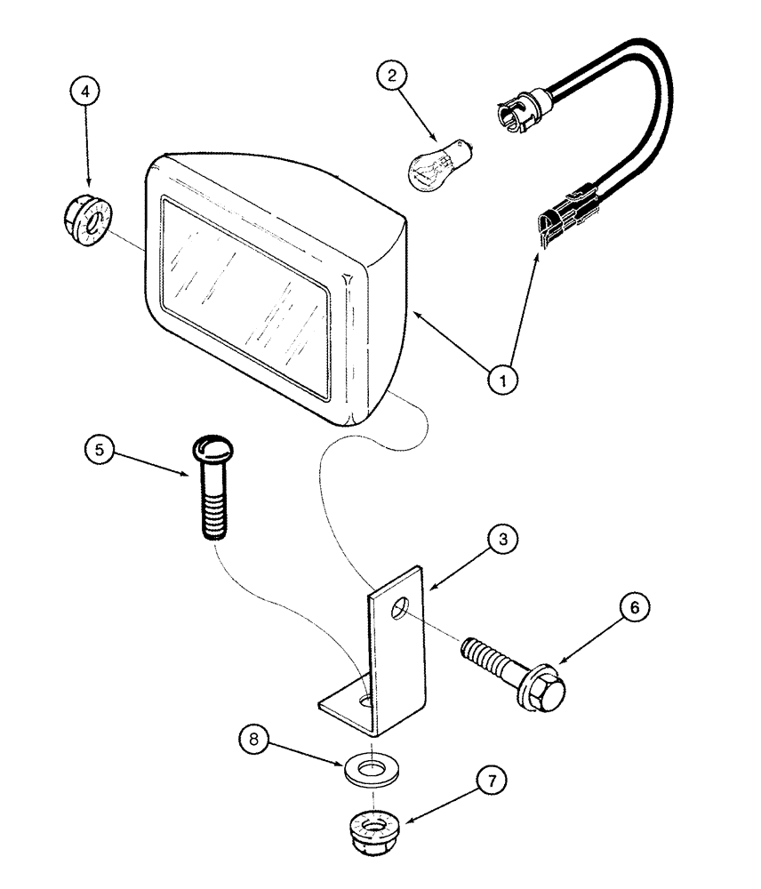 Схема запчастей Case IH 2388 - (04-33) - MOUNTING, LAMP - GRAIN TANK (06) - ELECTRICAL