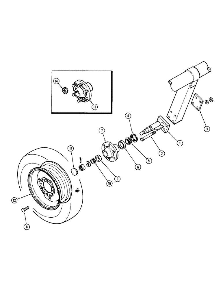 Схема запчастей Case IH 324 - (22) - SPINDLE AND WHEEL 