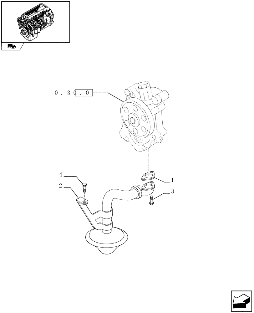 Схема запчастей Case IH F3CE0684C E002 - (0.30.5) - OIL PUMP PIPING (504069940) 