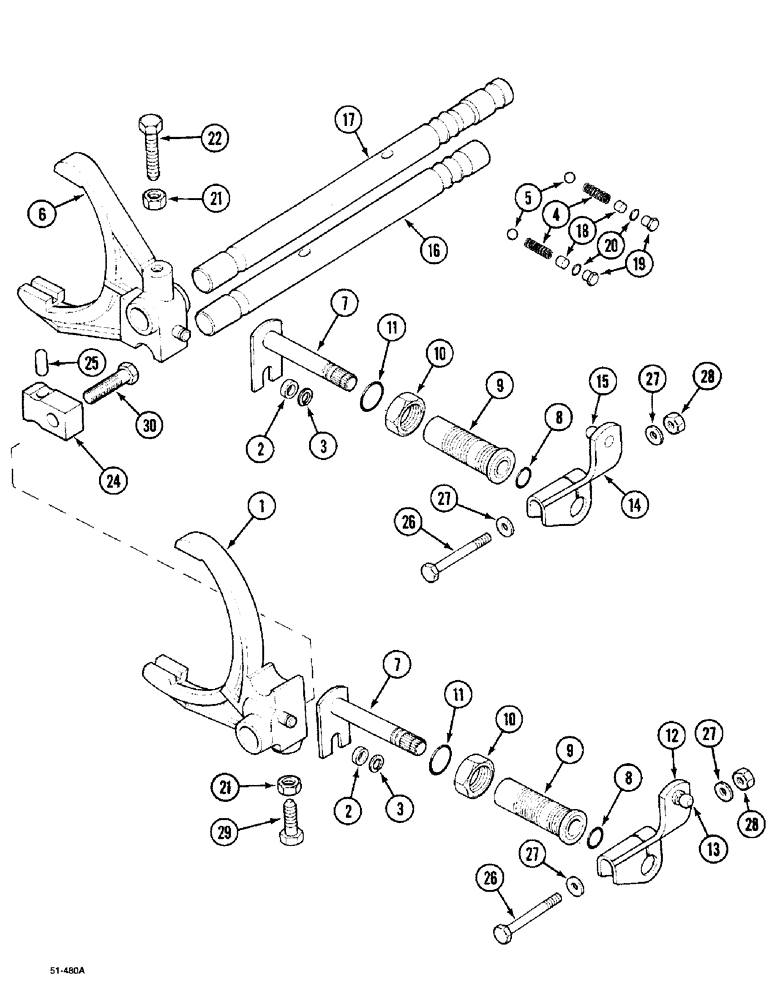 Схема запчастей Case IH 5150 - (6-066) - RANGE SHIFT LINKAGE, (JJF1030000 - ) (06) - POWER TRAIN