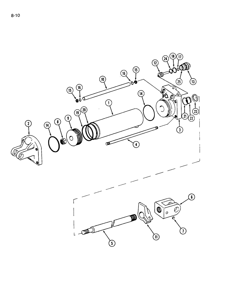 Схема запчастей Case IH 310 - (8-10) - HYDRAULIC CYLINDER, 3.5 X 8 INCH, DOUBLE ACTING (08) - HYDRAULICS