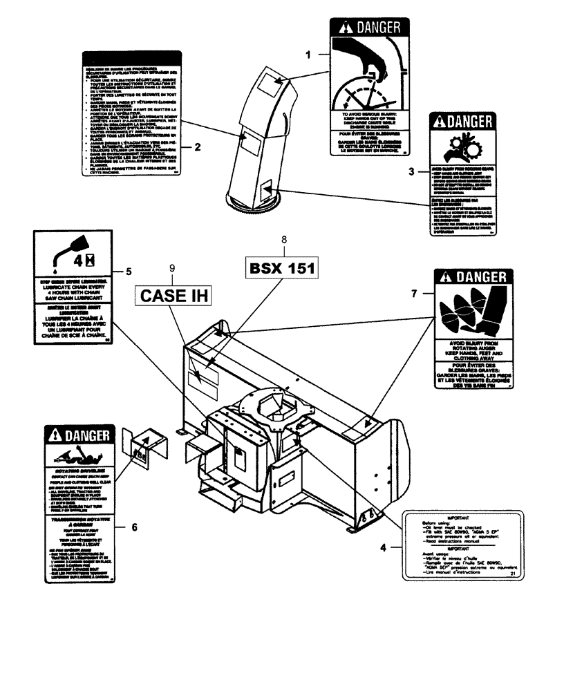 Схема запчастей Case IH BSX151 - (214) - DECALS - FRENCH 