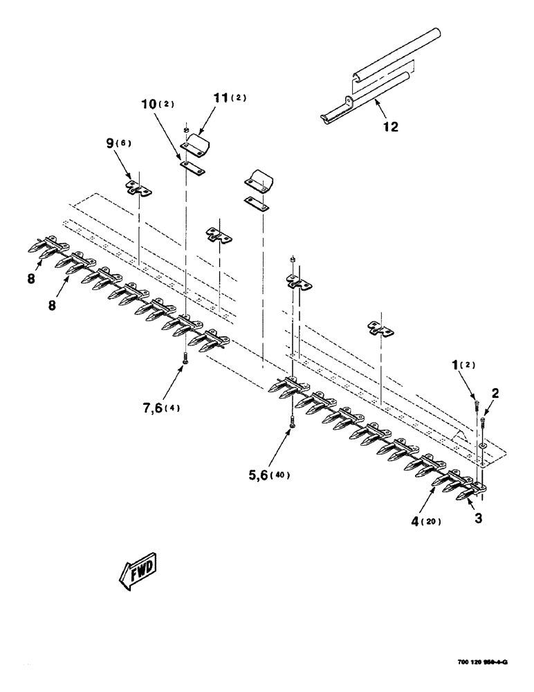 Схема запчастей Case IH 8820 - (5-18) - GUARD ASSEMBLY, LEFT, 21 FOOT ONLY (58) - ATTACHMENTS/HEADERS