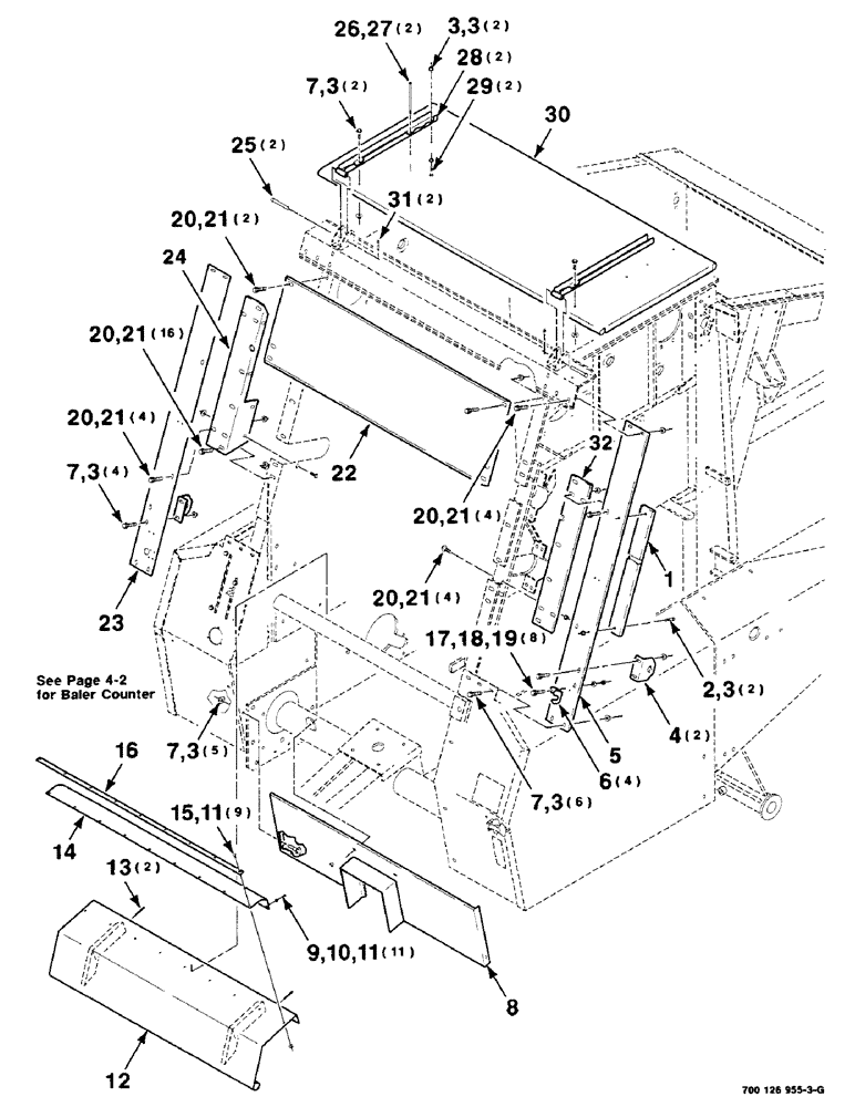 Схема запчастей Case IH 8465T - (7-10) - SHIELDS ASSEMBLY, UPPER CENTER (12) - MAIN FRAME