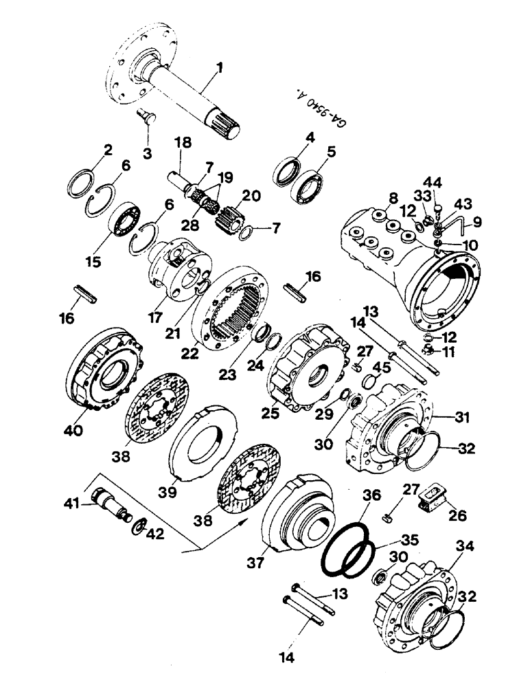 Схема запчастей Case IH 844S - (07-077) - REAR AXLE, BRAKES (04) - Drive Train