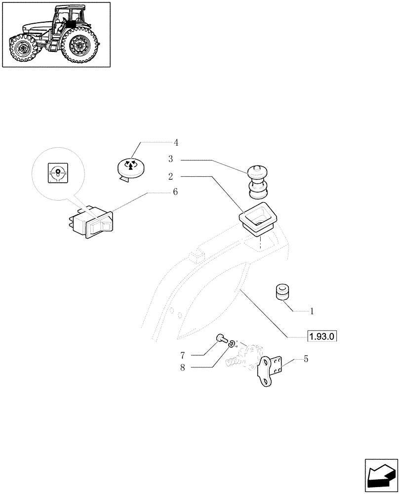 Схема запчастей Case IH JX1080U - (1.75.0/01) - (VAR.007) NA ONLY - ELECTRIC PARTS (06) - ELECTRICAL SYSTEMS