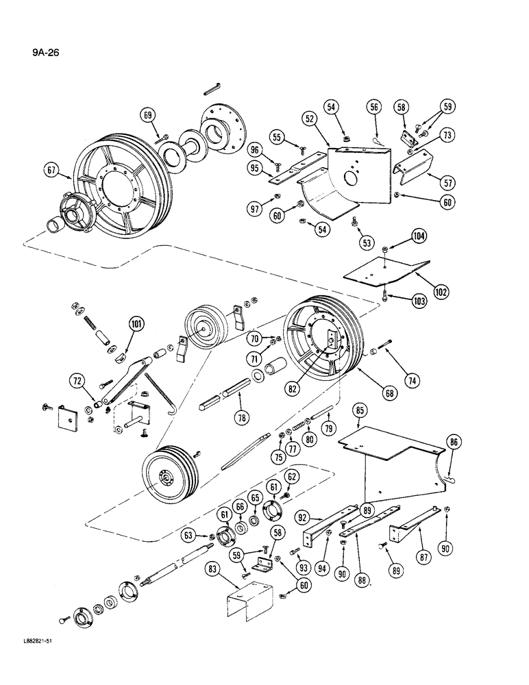 Схема запчастей Case IH 1640 - (9A-26) - FEEDER JACKSHAFT DRIVE, (CONT) (13) - FEEDER