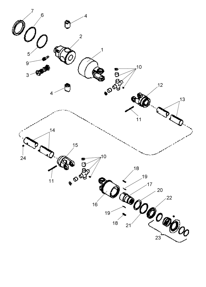 Схема запчастей Case IH 420 TIER 3 - (09A-10) - DRIVE SHAFT - MAIN DRUM, 4 ROW WIDE (IF EQUIPPED) (13) - PICKING SYSTEM