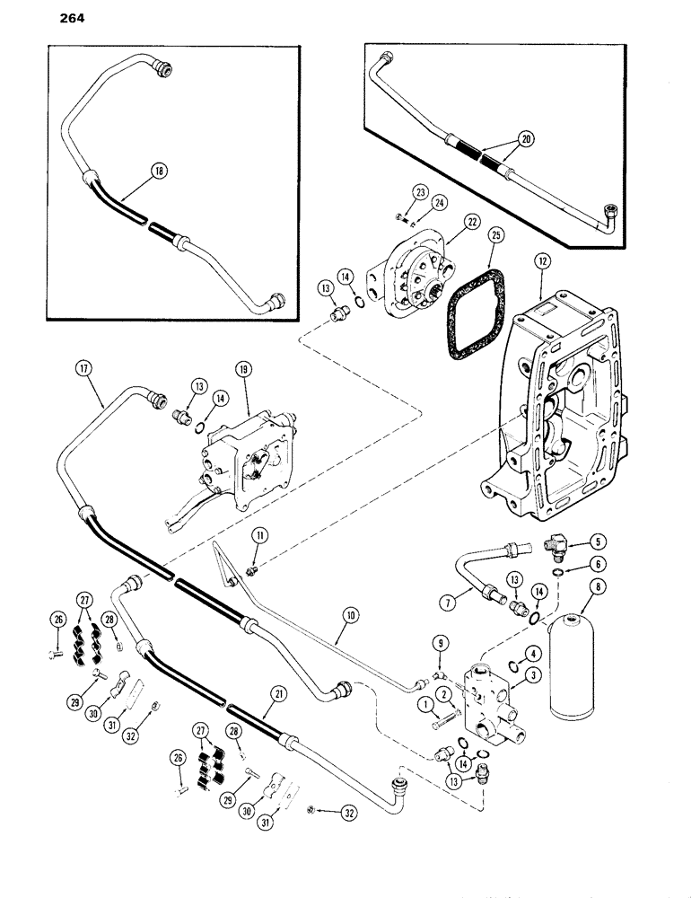 Схема запчастей Case IH 870 - (264) - HYDRAULIC SYSTEM, POWER SHIFT (08) - HYDRAULICS