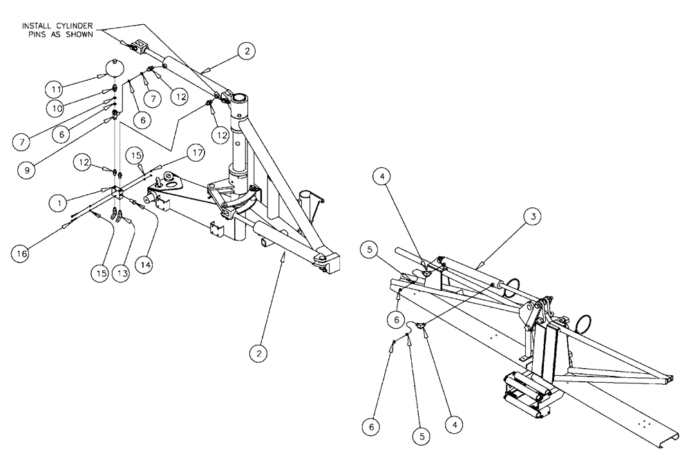 Схема запчастей Case IH FLX610 - (02-002) - HYDRAULIC CYLINDER GROUP, 60/85 Cylinders