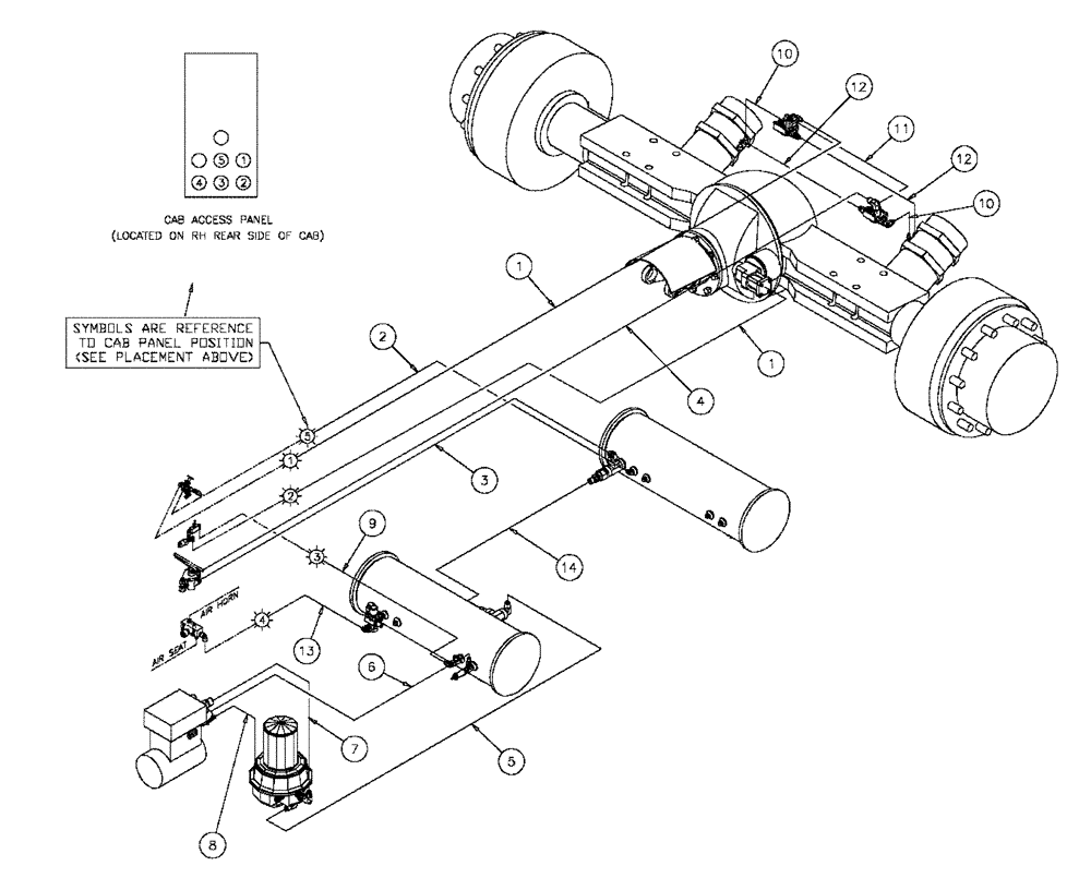 Схема запчастей Case IH FLX3330B - (07-002) - HOSE GROUP (FLX3300B CASE ENGINE) Pneumatics