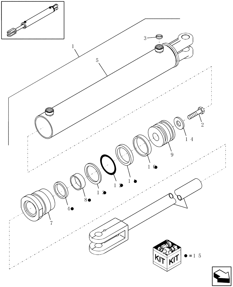 Схема запчастей Case IH SCX100 - (07.07) - HYDRAULIC CYLINDER, SWING (07) - HYDRAULICS