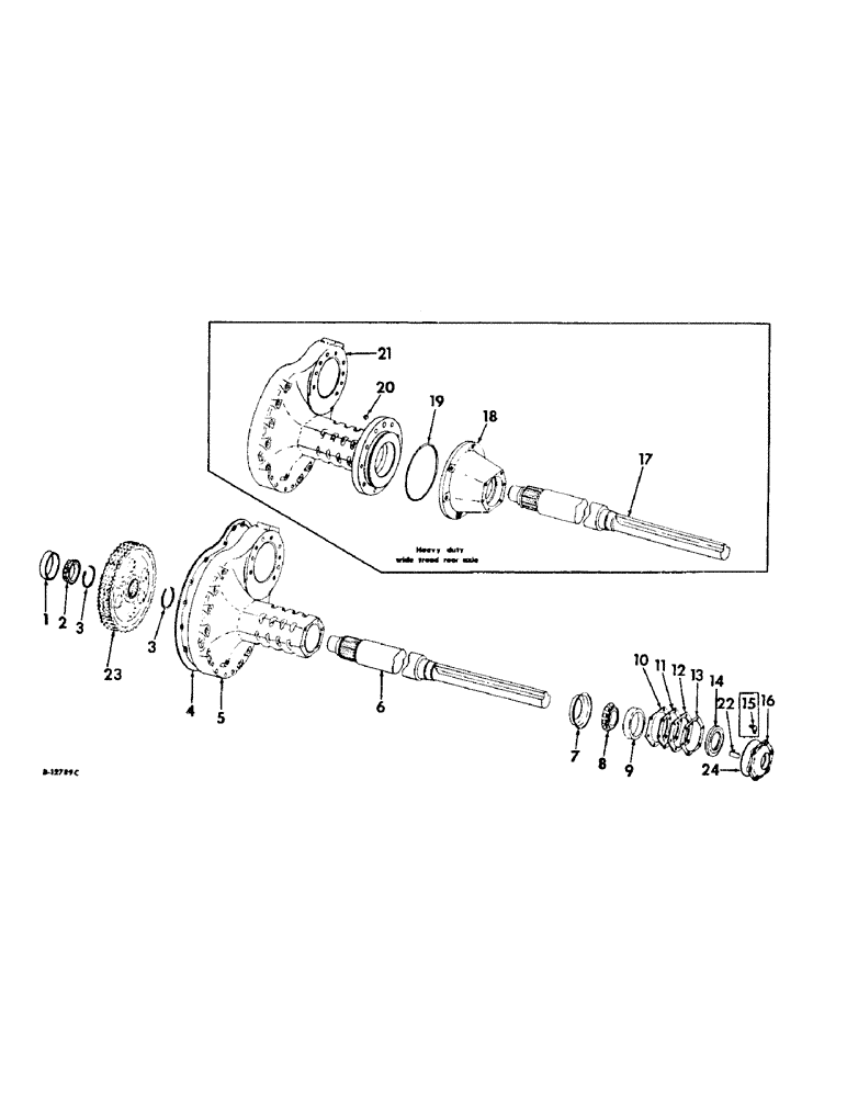 Схема запчастей Case IH 2856 - (B-16) - POWER TRAIN, REAR AXLE AND CONNECTIONS, ALL TRACTORS EXCEPT HI-CLEAR (03) - POWER TRAIN