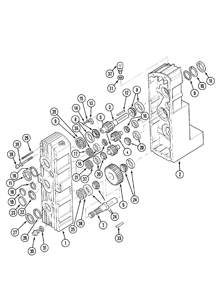 Схема запчастей Case IH MX100 - (06-35) - FRONT P.T.O. TRANSMISSION (06) - POWER TRAIN