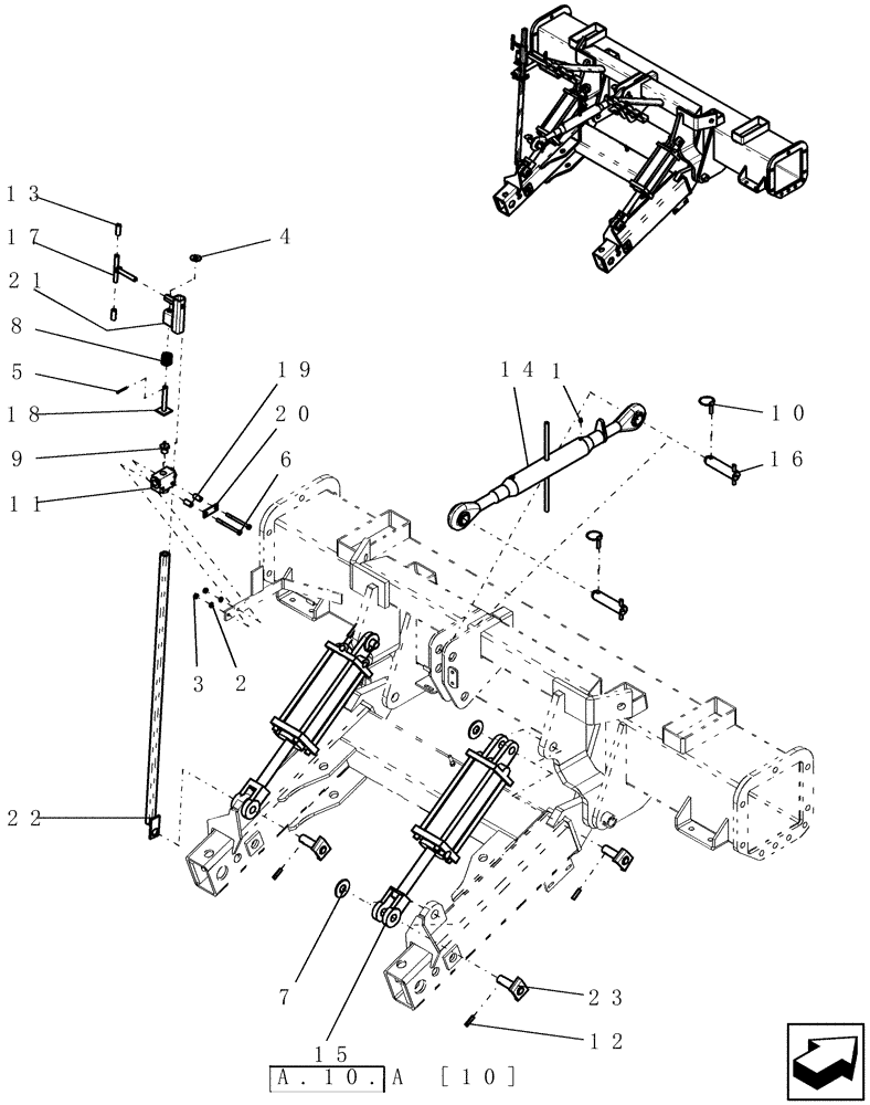 Схема запчастей Case IH ADX2180 - (F.10.D[08]) - 3 - POINT HITCH, HEAVY DUTY - CYLINDERS F - Frame Positioning