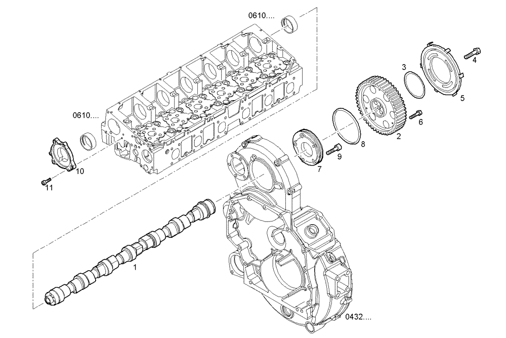 Схема запчастей Case IH F2CE9684L E005 - (1250.011) - TIMING PARTS 