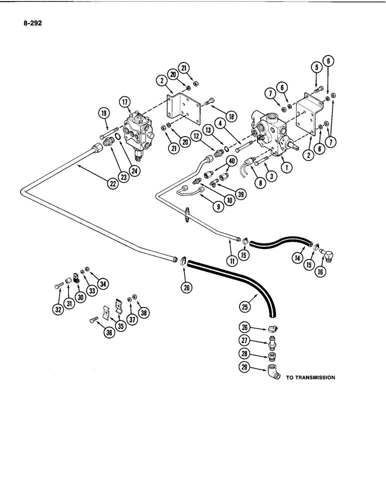 Схема запчастей Case IH 4494 - (8-292) - HYDRAULIC PRESSURE REGULATOR AND RETURN (08) - HYDRAULICS