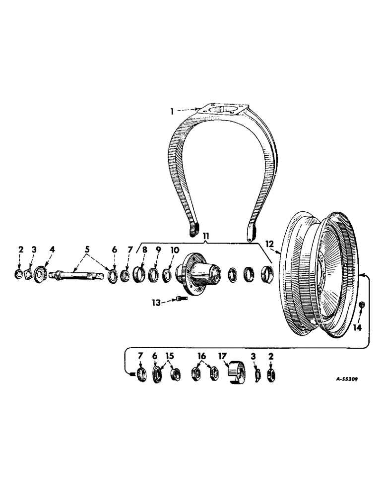 Схема запчастей Case IH 706 - (L-05) - WHEELS & WHEEL WEIGHTS, SINGLE FRONT GUIDE WHEEL, FARMALL, TRACTORS PARTS ADAPTABLE TO COTTON PICKER Wheels & Wheel Weights