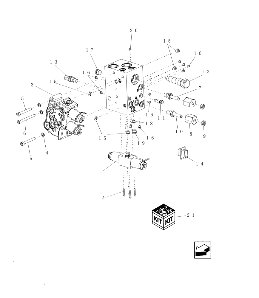 Схема запчастей Case IH 7010 - (35.204.02[01]) - VALVE, FEEDER LIFT - 7010/8010 (35) - HYDRAULIC SYSTEMS