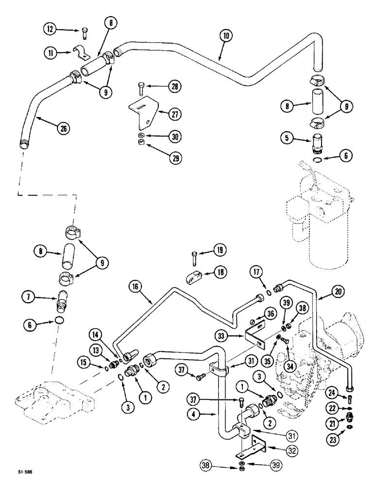 Схема запчастей Case IH 5150 - (8-066) - AUXILIARY VALVES, PIPES AND COUPLINGS (08) - HYDRAULICS